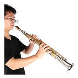 Saxofón Soprano Profesional De Latón Straight Sax, Plateado