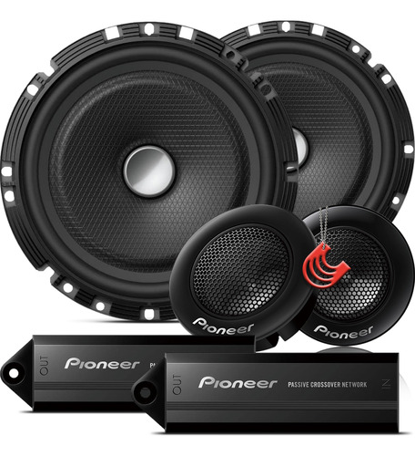 Kit Duas Vias Alto Falantes Pioneer 6 Polegadas Para Portas