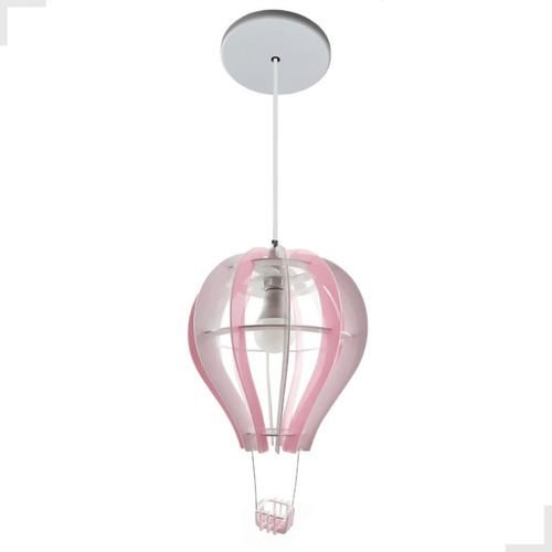 Luminária Infantil Pendente Balão Rosa Quarto Criança Teto