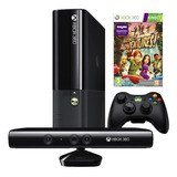 Microsoft Xbox 360 + Kinect E 4gb Standard Cor  Preto