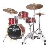 Bateria Nagano Beat Wine Sparkle Bumbo 16 + Ferragens Banco