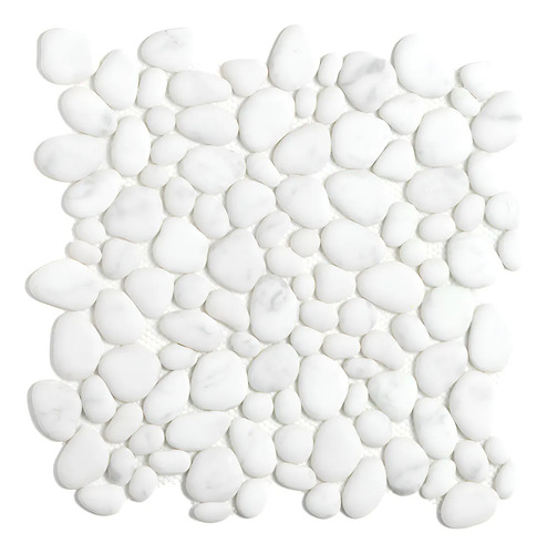 Malla Mosaico Cenefa Decorativa Piedra De Rio Blanca O Negra