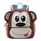 Mochila Infantil Bebe Creche Escolar Animais Girafa Macaco 