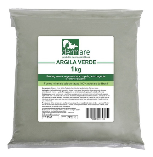 Argila Verde 1kg - Dermare
