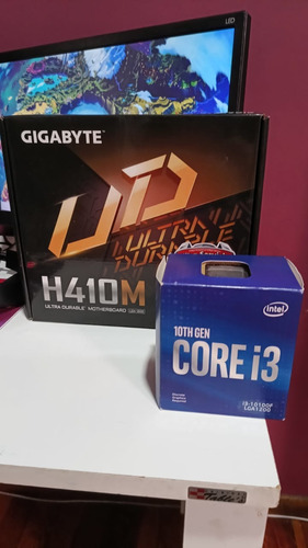 Combo Mother Gigabyte H410m + Intel Core I3 10100f 