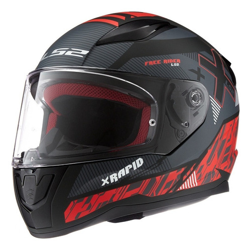 Casco Moto Mujer Integral Ls2 353 Rapid Xtreet Negro Rojo