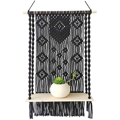 Colgador De Plantas De Macramé Hecho Mano Pared Estant...