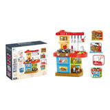 Set Cocina De Juguete Infantil 72cm Agua Sonidos Y Luz Color Wd-r17 / Rojo