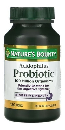 Probiotic Acidophilus 100 Millones De Lactobacillus 120 Tabs, Suplemento Alimentario. Ayuda Posiblemente Eficaz Para Prevenir La Diarrea Causada Por Antibióticos, Viajes, Calidad Garantizada.