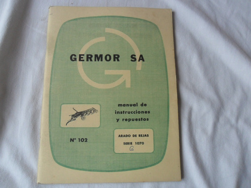 Manual Instrucciones Germor Arado Rejas Antiguo Tractor