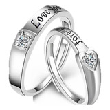 Anillos Pareja Mujer Hombre Ajustables Elegantes Compromiso 