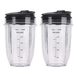 2 Vasos De Repuesto Para Licuadora Ninja De 18 Oz Con Tapa P