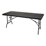 Mesa De Exterior Rrit Garden Ac-180n De Acero/plástico Color Negro