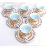 Juego Café O Té 6 Pocillos Y Platos 15cm Porcelana China 