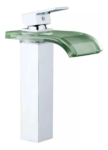 Grifo Alto Led Cascada Semi Curva Cromoterapia Lavabo