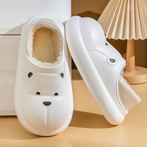 Pantuflas Con Chiporro Estilo Zapato Diseño Oso Invierno