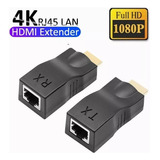 Extensor Hdmi A Hdmi 30m Decuado Para Cable Cat6 Rj45 1080p
