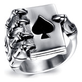 Anillo As De Picas Con Garras Poker Star Casino Vintage