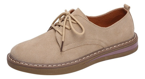 M Zapatos Oxford De Cuero Pequeños Con Punta Redonda De