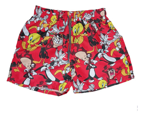 Bañador Hombre Y Niño Looney Tunes Rojo Pantaloneta Grey