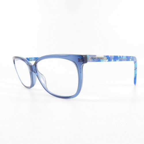 Lente Óptico Boss Orange Bo0257 Cat Wayfarer Blue Rare Print