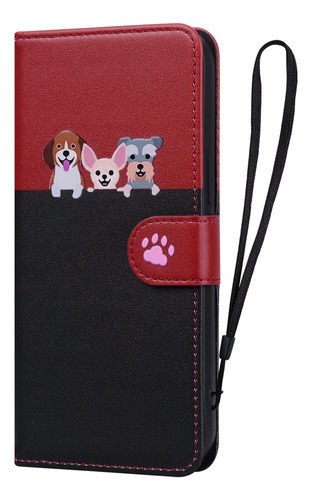 Fwefww Bonita Funda Tipo Libro De Piel De Gato Con Ranura