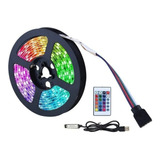 Tira Led 5050 Rgb 3m Usb Control Remoto Conexion Tv Pc 