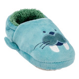 Pantufa Infantil Menino Verde Água Leão Marinho Pimpolho