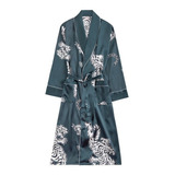 Hombre Kimono Largo, Albornoz, Pijama, Pantalones Cortos