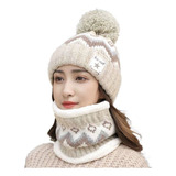 Conjunto De Gorro Beanies Y Bufanda De Terciopelo Para Mujer