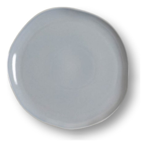 Plato Playo Ceramica Gris Con Borde Irregular Semi-mate 27cm