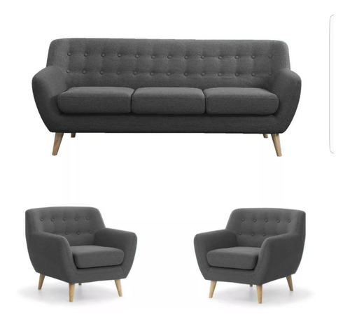 Combo Nórdico Vintage Sillón 3 Cuerpos + 2 De Un Cuerpo !!! 