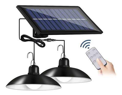 Lampara Led Solar Dos Focos Colgante Ajustable Energía