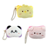 Monedero X 3 Pcs Afelpado Suave Cute Figuras Peluche Mayoreo Color Pollo - Panda - Cerdito Idc019