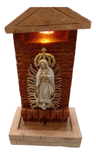 Minifuente Cantera Tipo Muro Llorón Virgen De Guadalupe 