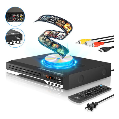 Reproductor Dvd Multiregion Hdmi Hd 1080p Con Control Remoto, Dolby Surround,fuerte Compatibilidad,admite Discos Dvd,cd, Evd Y Vcd,color Negro | Envío gratis