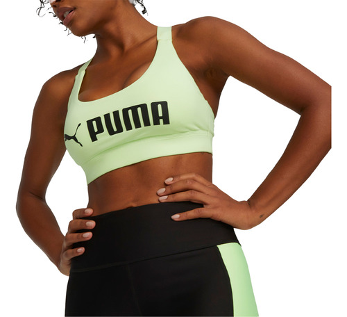 Top Deportivo Mujer Puma Mid Impact Verde Jj deportes