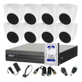 Kit Seguridad Dvr 16 Ch+ 8 Domos Full Hd Interior + Disco