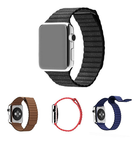 Correa Cuero Magnética 5 Colores Para Reloj Apple Watch