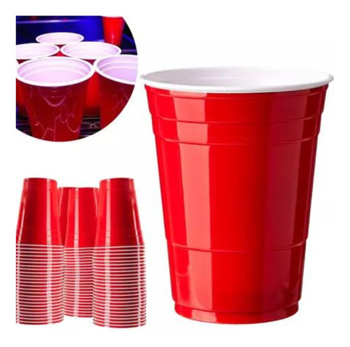 Copos Tipo Americano Para Festa 400ml Cor Vermelho