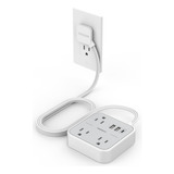 Enchufe Inteligente Marca Tessan/3 Tomas/3 Usb/blanco/5 Ft.