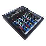 Mesa De Som 4 Canais Bluetooth Mixer Player Usb Digital 708