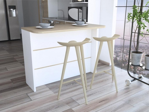 Barra Auxiliar De Cocina Fendi  Rovere / Blanco