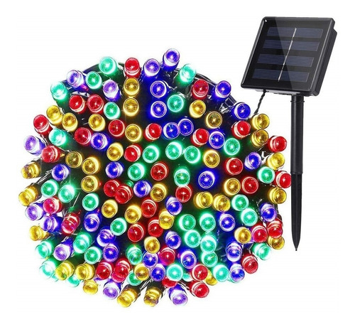 Luces Guirnalda Solar 200 Led Multicolor 20 Metros 