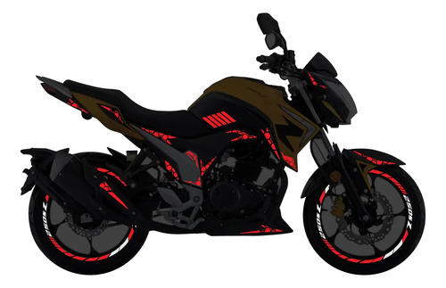 Kit Stickers Reflejantes Tapas Y Rine De Moto Italika 250sz