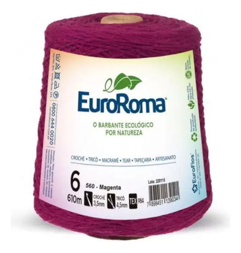 Barbante Euroroma 600g Nº8 Cores Variadas