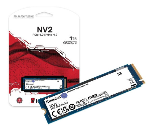 Ssd M.2 Kingston Nv2 1tb Pci-e Nvme 2280 Gen4x4 Snv2s/1000g