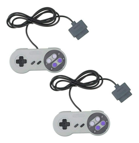 2 Controle Compatível Com Super Nintendo Joystick Snes Roxo