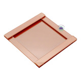 Bandeja De Vidro Espelhado Rosé 12x12cm (1un)