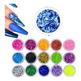 Kit 12 Glitters Flocados Decoração De Unhas De Gel Nail Art